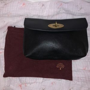 Mulberry Darley black leather cosmetic pouch case